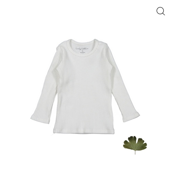 White Ribbed Kids Long Sleeve Shirt by boutique brand Lovely Littles - Picture 1 of 6